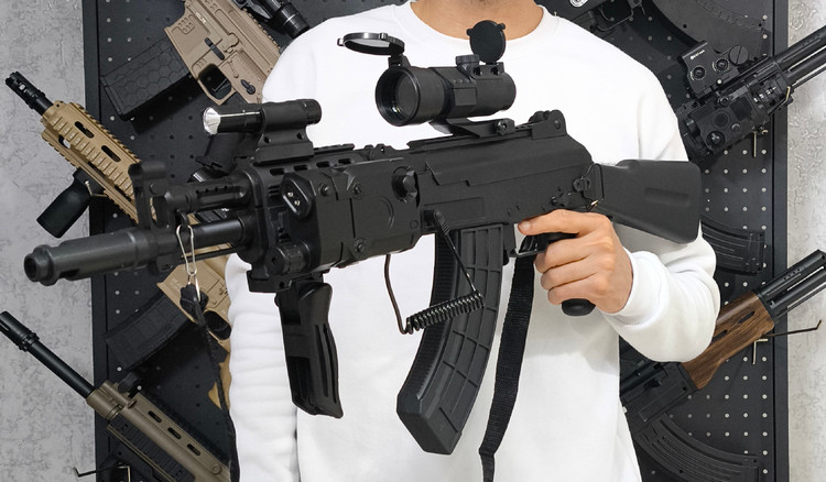تفنگ اسباب بازی تیر ژلهای مدل کلاش AK12 فول اکسسوری زیبا و خفن