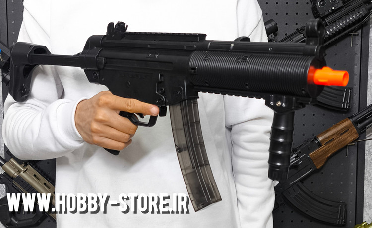 تفنگ تیر ژلهای MP5 K مشکی با قنداق جداشونده