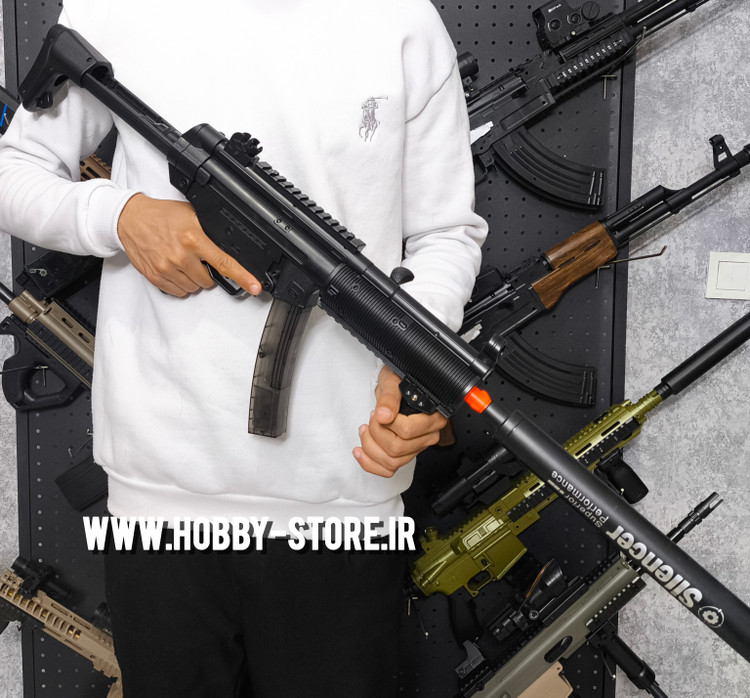 تفنگ تیر ژلهای MP5 K مشکی با قنداق جداشونده