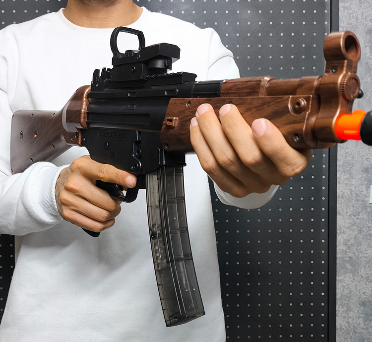تفنگ تیر ژلهای MP5 K طرح چوبی